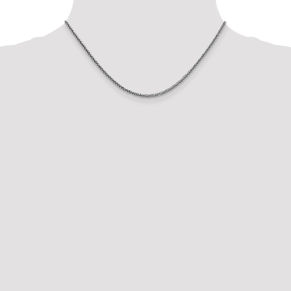 FJC Finejewelers 14k White Gold 2.35mm Semi-solid 3-wire Wheat Chain