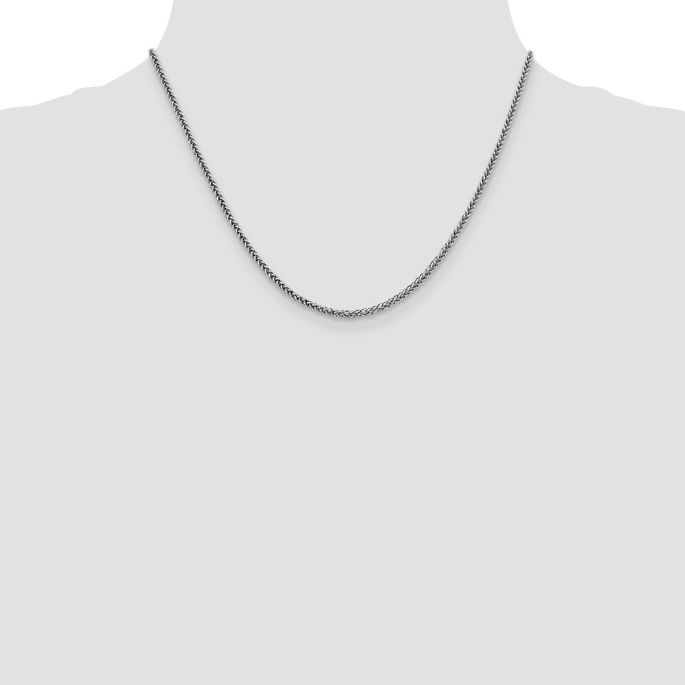 FJC Finejewelers 14k White Gold 2.35mm Semi-solid 3-wire Wheat Chain