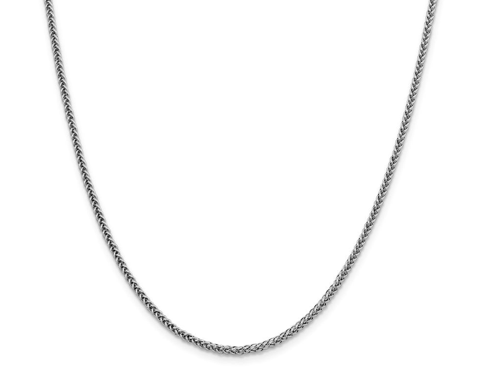 FJC Finejewelers 14k White Gold 2.35mm Semi-solid 3-wire Wheat Chain