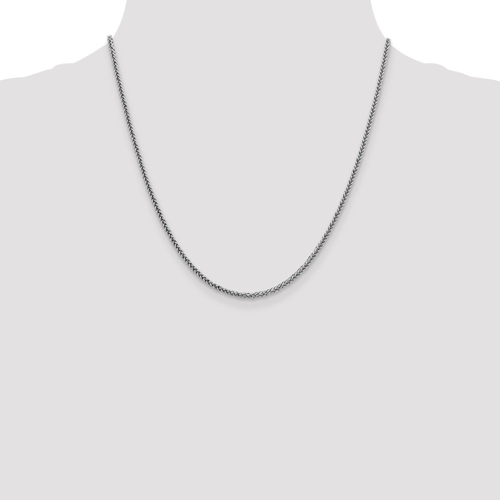 FJC Finejewelers 14k White Gold 2.35mm Semi-solid 3-wire Wheat Chain