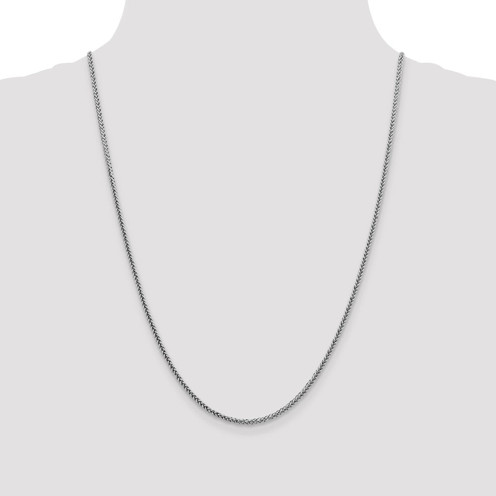 FJC Finejewelers 14k White Gold 2.35mm Semi-solid 3-wire Wheat Chain