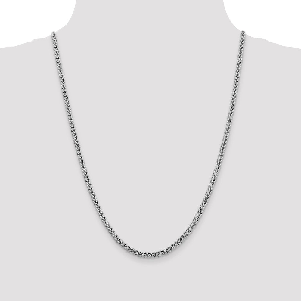 FJC Finejewelers 14k White Gold 4.30mm Semi-solid 3-wire Wheat Chain