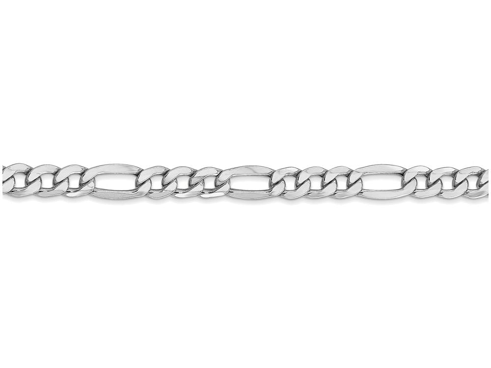 FJC Finejewelers 18 Inch 14k White Gold 5.35mm Semi-solid Figaro Chain Necklace