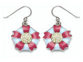 Finejewelers Blue and Pink Enamel Sterling Silver Earrings with Yellow CZ's