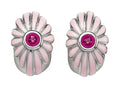 Finejewelers Pink Enamel Sterling Silver Earrings with Pink CZ's