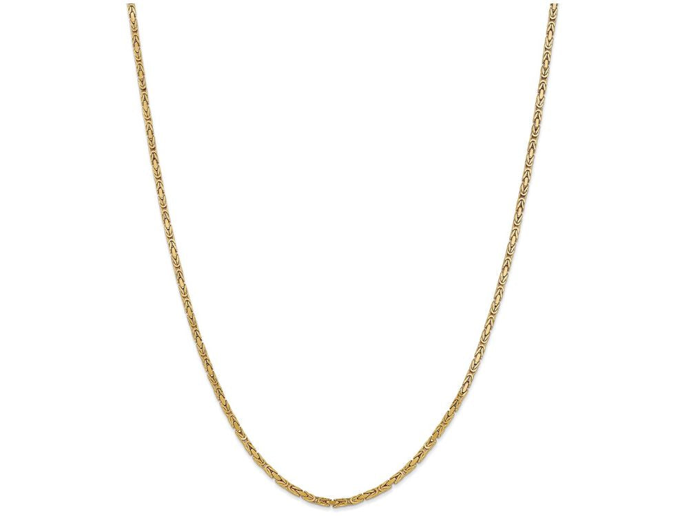 FJC Finejewelers 16 Inch 14k Yellow Gold 2mm Byzantine Chain Necklace