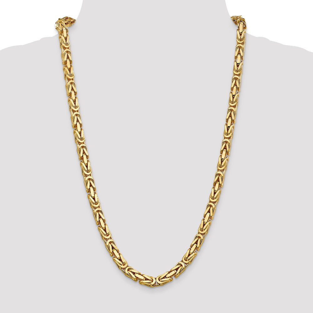FJC Finejewelers 24 Inch 14k 6.50mm Byzantine Chain Necklace