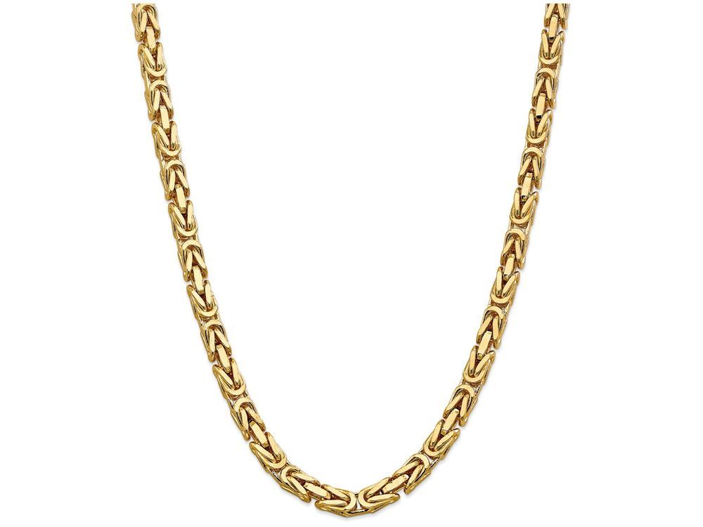 FJC Finejewelers 24 Inch 14k 6.50mm Byzantine Chain Necklace