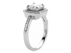 Zoe R™ 925 Sterling Silver Micro Pave Hand Set Cubic Zirconia (CZ) Princess Cut Center Engagement Ring