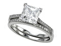 Zoe R™ 925 Sterling Silver Micro Pave Hand Set Cubic Zirconia (CZ) Princess Cut Center Wedding Set