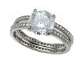 Zoe R™ Micro Pave Hand Set Cubic Zirconia (CZ) Eternity Wedding Set