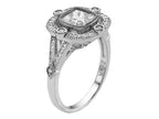 Zoe R™ 925 Sterling Silver Micro Pave Hand Set Cushion-Cut Cubic Zirconia (CZ) Engagement Ring