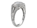 Zoe R™ 925 Sterling Silver Micro Pave Hand Set Cubic Zirconia (CZ) Halo Cushion-Cut Engagement Ring