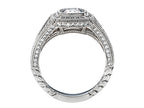 Zoe R™ 925 Sterling Silver Micro Pave Hand Set Cubic Zirconia (CZ) Halo Cushion-Cut Engagement Ring