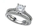 Zoe R™ 925 Sterling Silver Micro Pave Hand Set Cubic Zirconia (CZ) Wedding Set