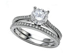 Zoe R™ 925 Sterling Silver Micro Pave Hand Set Cubic Zirconia (CZ) Wedding Set