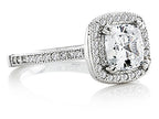 Zoe R™ 925 Sterling Silver Micro Pave Hand Set Cubic Zirconia Halo 6mm Cushion-Cut Center Ring Wedding Set