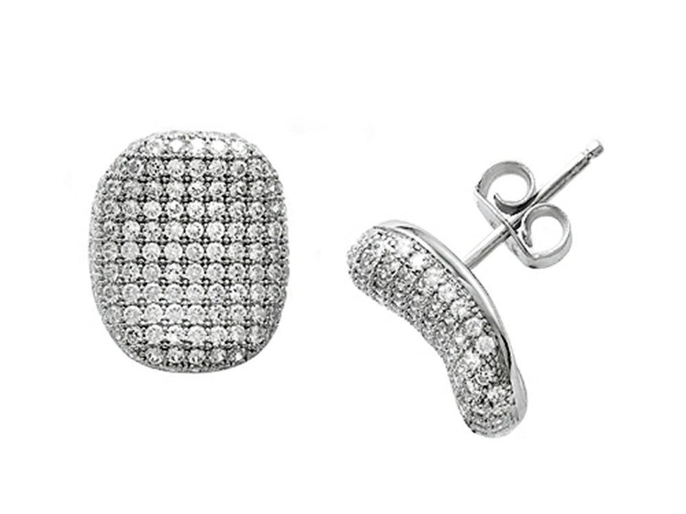 Zoe R™ Sterling Silver Micro Pave Hand Set Cubic Zirconia (CZ) Earrings