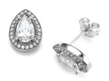 Zoe R™ 925 Sterling Silver Micro Pave Hand Set Cubic Zirconia (CZ) Pear Shape Earrings