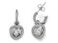 Zoe R™ 925 Sterling Silver Micro Pave Hand Set Cubic Zirconia (CZ) One Row Small Hoop Earrings and Heart Shape