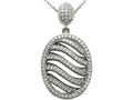 Zoe R™ 3D Sterling Silver Micro Pave Hand Set Cubic Zirconia (CZ) Pendant Necklace