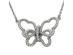 Zoe R™ Sterling Silver Micro Pave Hand Set Cubic Zirconia (CZ) Butterfly Pendant Necklace