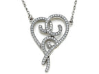 Zoe R™ Sterling Silver Micro Pave Hand Set Cubic Zirconia (CZ) Heart Pendant Necklace