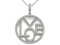 Zoe R™ Sterling Silver Micro Pave Hand Set Cubic Zirconia (CZ) Love Pendant Necklace