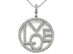 Zoe R™ Sterling Silver Micro Pave Hand Set Cubic Zirconia (CZ) Love Pendant Necklace