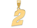FJC Finejewelers 14k Yellow Gold Polished Block Number 2 Charm