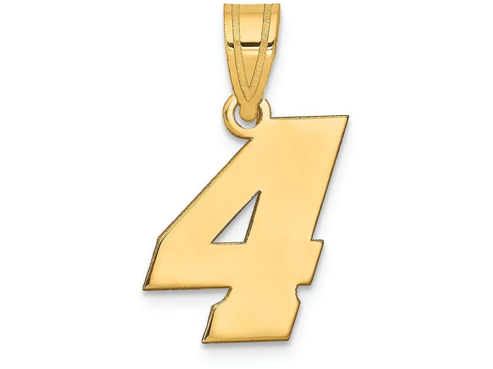 FJC Finejewelers 14k Yellow Gold Polished Block Number 4 Charm