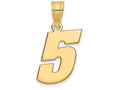 FJC Finejewelers 14k Yellow Gold Polished Block Number 5 Charm
