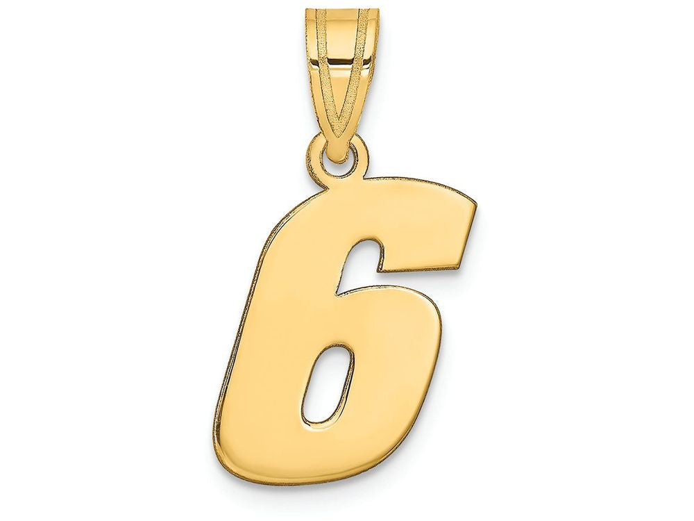 FJC Finejewelers 14k Yellow Gold Polished Block Number 6 Charm