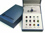Switch-It Gems™ Interchangeable Simulated Citrine Halo Pendant Necklace Set Round 12mm Simulated Birth Months Include