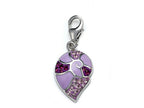 Finejewelers Pink Enamel Charm with Pink CZ's for Charm Braclelet or Smartphone using our SmartPhone Plug