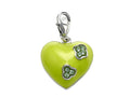 Finejewelers Green Enamel Heart Charm with Green CZ's for Charm Braclelet or Smartphone using our Smartphone Plug A