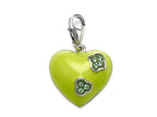 Finejewelers Green Enamel Heart Charm with Green CZ's for Charm Braclelet or Smartphone using our Smartphone Plug A