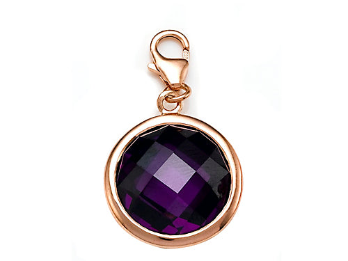 Finejewelers February Simulated Round Shape Birth Month Charm for Charm Braclelet or Smartphone using our Smartphone Plu