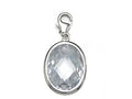 Finejewelers April Simulated Birth Month Large Oval Shape Charm for Charm Braclelet