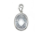 Finejewelers April Simulated Birth Month Large Oval Shape Charm for Charm Braclelet
