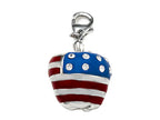 Finejewelers Red, White, and Blue Enamel Apple Charm with White CZ's for Charm Braclelet or Smartphone using our Smartph