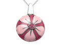 Finejewelers Pink Enamel Sterling Silver Pendant Necklace with Pink CZ's