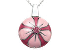Finejewelers Pink Enamel Sterling Silver Pendant Necklace with Pink CZ's