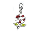 Finejewelers Red and Green Enamel Flower Charm for Charm Braclelet or Smartphone using our Smartphone Plug