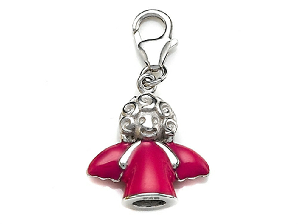 Finejewelers Pink Enamel Angel Charm for Charm Braclelet or Smartphone using our Smartphone Plug