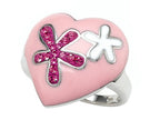 Finejewelers Pink Enamel Sterling Silver Ring with Pink CZ's