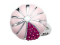 Finejewelers Pink Enamel Sterling Silver Ring with Pink CZ's