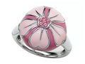 Finejewelers Pink Enamel Sterling Silver Ring with Pink CZ's