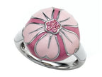 Finejewelers Pink Enamel Sterling Silver Ring with Pink CZ's