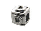 Zable™ Sterling Silver Block D-Letter Bead / Charm
